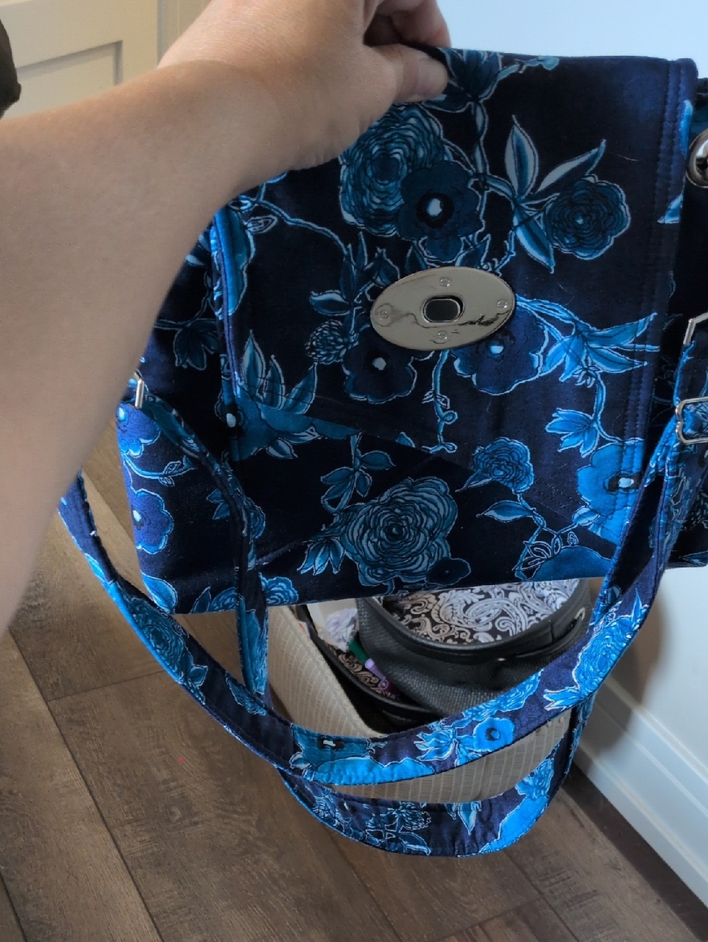 Vera Bradley Bright Blue Floral Crossbody Shoulder Bag